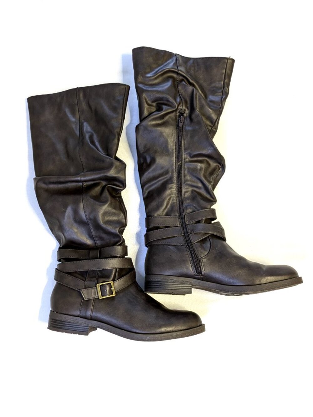 SM New York Brown Cornelia Boots - Women's 9 M - Tall Slouchy Riding Knee High